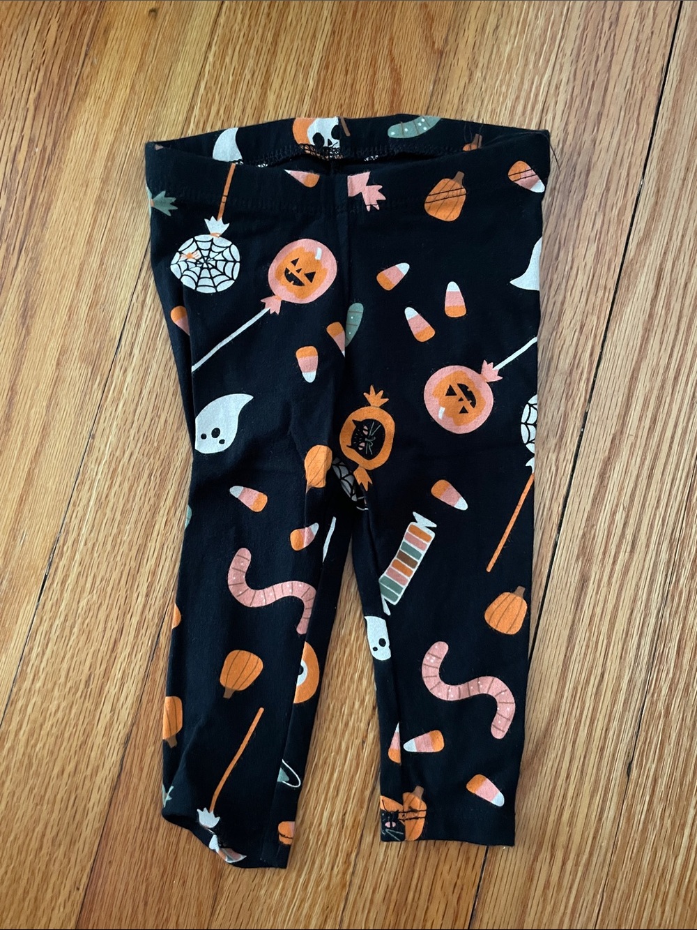 Cat & Jack Black Halloween Candy Print Leggings